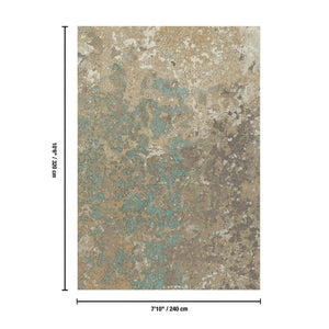 English Elm Artistic Turquoise Patterned Area Rug Machine Made for Living and Dining Rooms B186P428940