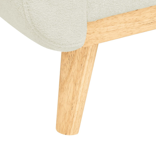 English Elm 67.7" Tufted Button Mid-century Loveseat with Splayed Wood Legs for Living Rooms Cream B355P428578