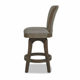 English Elm Henry 27” Armless Swivel Counter Height Bar Stool, Heathered Grey Linen