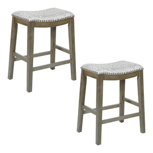 OSP Home Furnishings 24" Saddle Stool - Set of 2 Grey