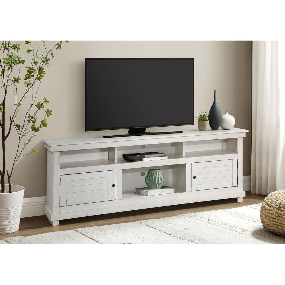 English Elm Castleton Farmhouse Media Console with Shuttered Doors and Distressed Pine Finish B062P451646