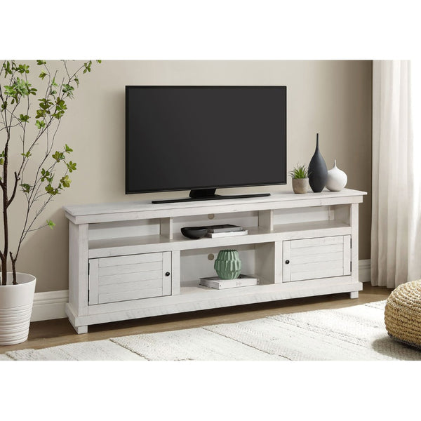 English Elm Castleton Farmhouse Media Console with Shuttered Doors and Distressed Pine Finish B062P451646