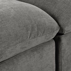 English Elm U_style Modular U-shaped Sectional Sofa Six Seat Linen Fabric with Storage Ottomans Gray WY000491AAE