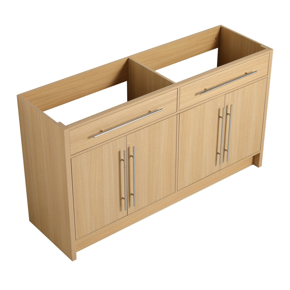 English Elm 60" Freestanding Bathroom Vanity 4-Soft Close Doors Original Oak Plywood KD-Pack Ready DIY Cabinet W1972P348988