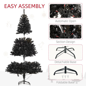 English Elm Homcom 6' Tall Prelit Douglas Fir Artificial Christmas Tree With 250 Led Lights & Realistic Branches W2225P249687