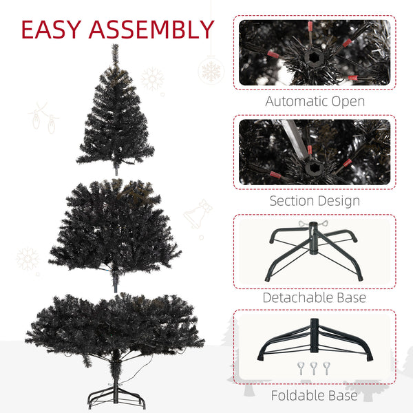 English Elm Homcom 6' Tall Prelit Douglas Fir Artificial Christmas Tree With 250 Led Lights & Realistic Branches W2225P249687