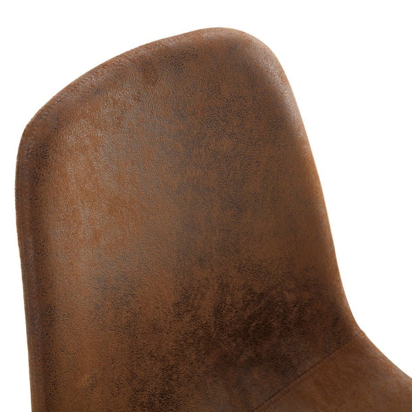 English Elm Table And Chair Set - Modern 64.5" Wood-Textured Dining Table With 6 Ergonomic Brown Chairs W1151S04086-GIGA