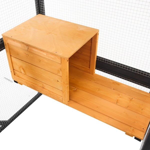 English Elm Outdoor Pine Wood Catio Enclosure with Platforms Condos and Walk-in Access for Cats N719P283198B