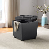 OSP Home Furnishings Rockford Storage Ottoman Pewter