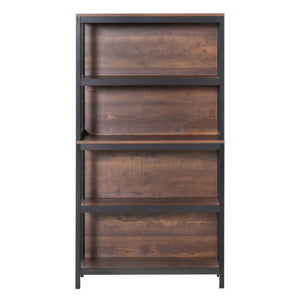 English Elm Rack Industrial Pipe Wall Shelves Steel Frame Wood Grain Open Display for Home Office T3971P387971