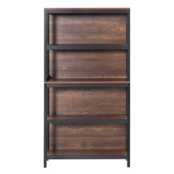 English Elm Rack Industrial Pipe Wall Shelves Steel Frame Wood Grain Open Display for Home Office T3971P387971