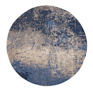 Louis de Poortere Mad Men Cracks Collection Textured Area Rug Geological Motif for Modern Living Spaces Abyss Blue 9'6 x 9'6 120125