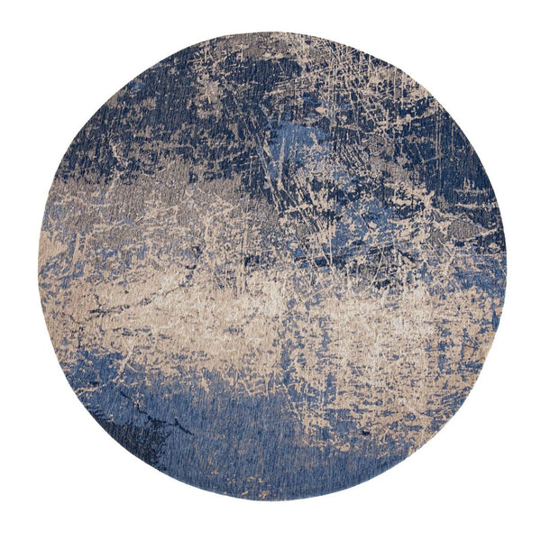 Louis de Poortere Mad Men Cracks Collection Textured Area Rug Geological Motif for Modern Living Spaces Abyss Blue 9'6 x 9'6 120125