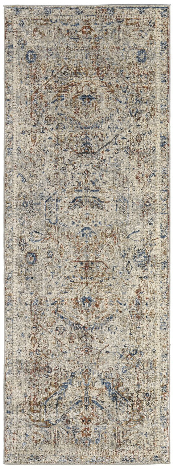 Feizy Rugs Kaia Luxe Soft Area Rug - Distressed Medallion Design In Neutral Tones For High-traffic Spaces Tan,Orange,Red Polypropylene,Viscose,Polyester Kai39gjfgrymlti11