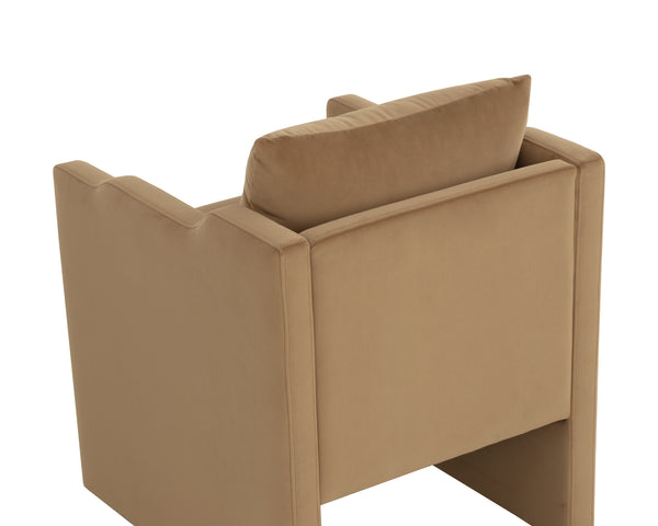 Sunpan Scala Lounge Chair - Velvet Kona Camel Upholstered Elegance With Modern Style And Comfort Brown Fabric 111949