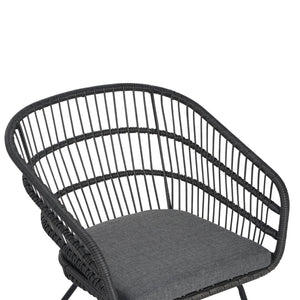 English Elm Christopher Knight Home® - TERRY Rattan Patio Chair Set (2) with Cushions, Gray Iron Frame, 300 lb Capacity, Quick Assembly N762P240844E