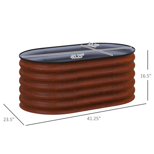 English Elm Outsunny 3.5' X 2' Galvanized Metal Raised Garden Bed Kit - Durable Elevated Planter For Flowers & Herbs W2225P174440-GIGA