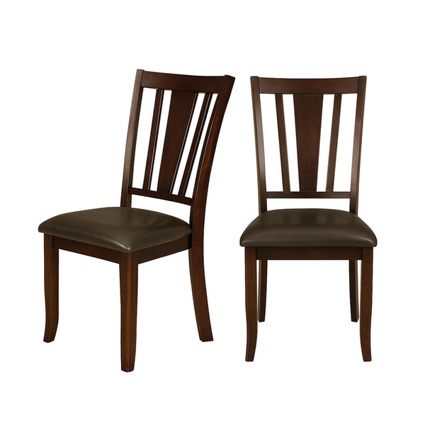 English Elm Set of 2 Padded Leatherette Dining Chairs Espresso Finish — Comfort Seats, Stylish Transitional Back Design, Durable B016P156356