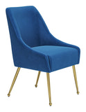 Maxine Dining Chair Navy Blue & Gold 109715 Zuo Modern