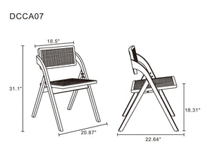 English Elm Lambinet Solid Ash Wood Folding Chair with Cane Seat, 275 lb Capacity, Space-Saving Fully Assembled Natural B365P398296