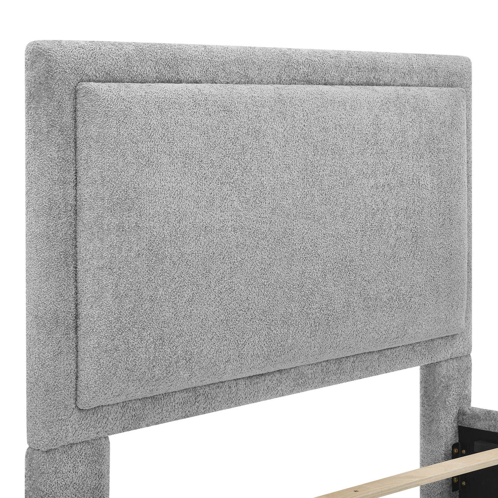 English Elm 1Pc King Size Luxurious Bed Frame With Soft Chenille Upholstery & Hidden Storage For Organized Bedrooms B2741S00545