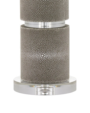 Currey & Company Lofitt Table Lamp - Luxe Faux Gray Shagreen Design With Crystal Accents And Woven Linen Shade, 30" Tall Gray Faux Shagreen ,Crystal 6000-1034-currey-company