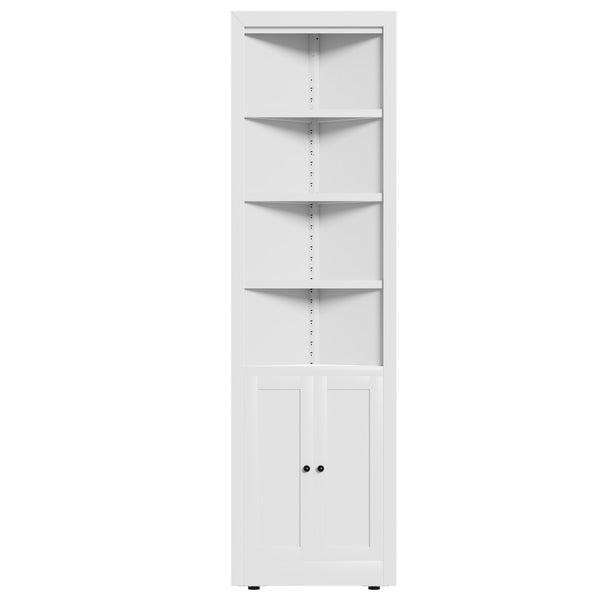 English Elm 71" Tall Corner Cabinet Steel Frame 5 Tier Adjustable Shelving Pantry Bathroom Storage T2398P442670