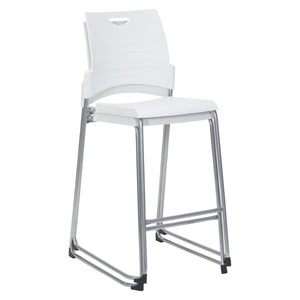 OSP Home Furnishings Tall Stackable Counter Stool with Steel Frame and Contoured Plastic Seat for Breakrooms Withe DC8309C2-11