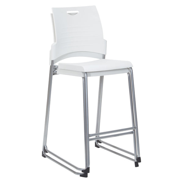 OSP Home Furnishings Tall Stacking Counter Height Chair with Steel Frame for Breakrooms and Training Spaces White DC8309C25-11