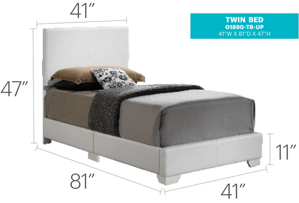 English Elm Charming Velvet Twin Bed with Hidden Storage Drawers, Casual Solid Frame, Easy Assembly Comfort White 4 L x 33 W x 44 H B078108091