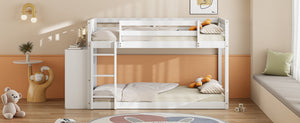 English Elm Twin Over Bunk Bed with Four Storage Drawers Open Shelving Kids Bedroom White LT000167AAK-1