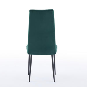 English Elm Adjustable Green Velvet Dining Chair Set Of 2 - Modern Minimalist Design For Kitchens & Restaurants W3615P340424