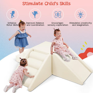 English Elm 9-piece Soft Foam Toddler Climbing Play Set with Velcro Blocks for Indoor Playrooms Beige N710P444692K
