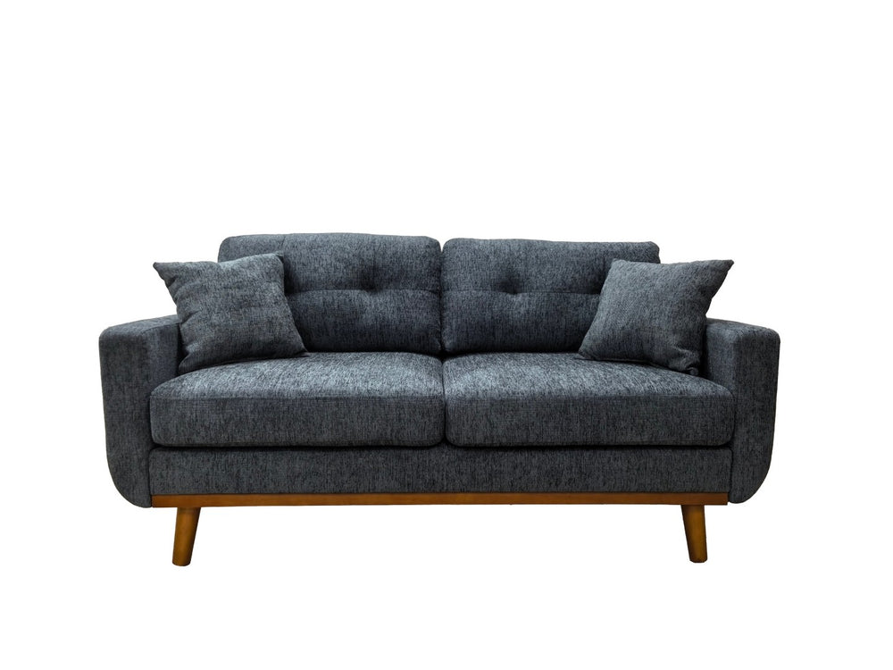 English Elm 67.7" Mid-century Tufted Polyester Loveseat with Splayed Tapered Solid Wood Legs B343P430093