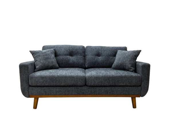 English Elm 67.7" Mid-century Tufted Polyester Loveseat with Splayed Tapered Solid Wood Legs B343P430093