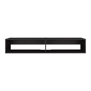 English Elm Fallston Wall-Mounted TV Stand Black — Sleek Floating Engineered Wood Media Console for Small Spaces B092P254738