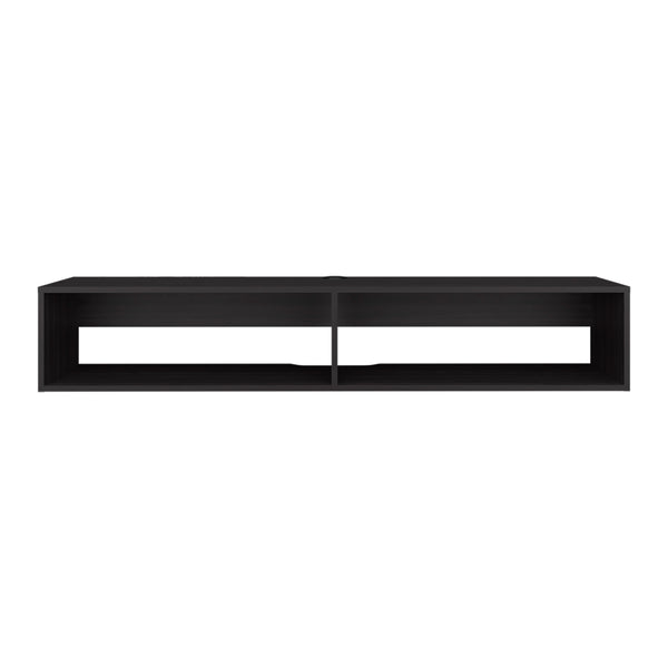 English Elm Fallston Wall-Mounted TV Stand Black — Sleek Floating Engineered Wood Media Console for Small Spaces B092P254738