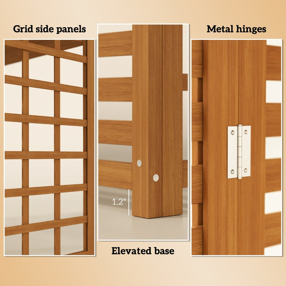 English Elm Outsunny Fir Wood Ac Enclosure Outdoor Privacy Screen with Plant Shelves Patio W2225P485608
