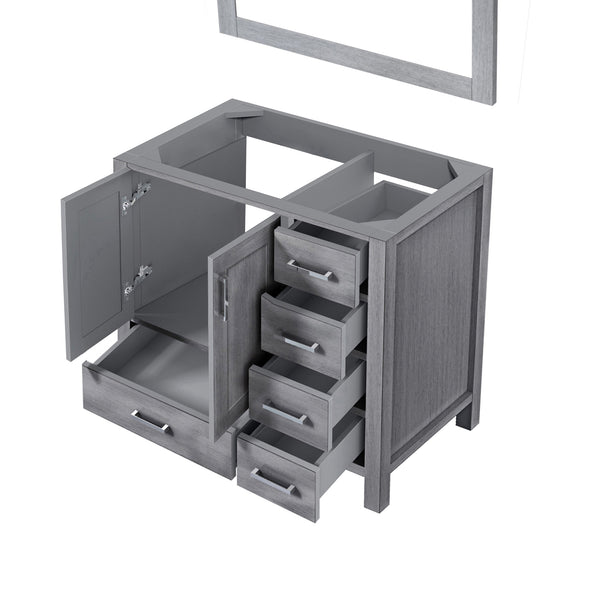 English Elm Distressed Grey Wood Bath Vanity 36" W With Coordinated Mirror, Ample Storage & Rustic Charm B2731S00510
