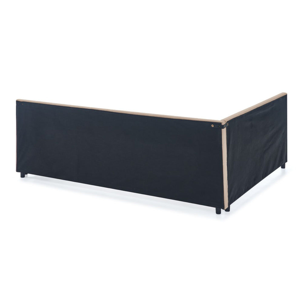 English Elm Queen Size Upholstered Tufted Sofa Bed Frame - Stylish Velvet Design With Armrests & Backrest Comfort W487S00287-GIGA