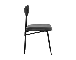Sunpan Gibbons Dining Chair - Unique Mid-Century Modern Design with Handcrafted Leather and Iron Frame Black / Bravo Portabella