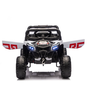 English Elm 12v Kids Electric Utv Ride on Toy with Parental Remote Swing Function and Shock Absorbers Black W1578P368160