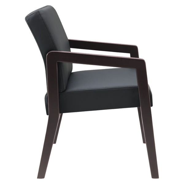OSP Home Furnishings Wood Guest Chair with Cherry Finish Frame and Memory Foam Seat for Executive Offices Espresso WD588-U6