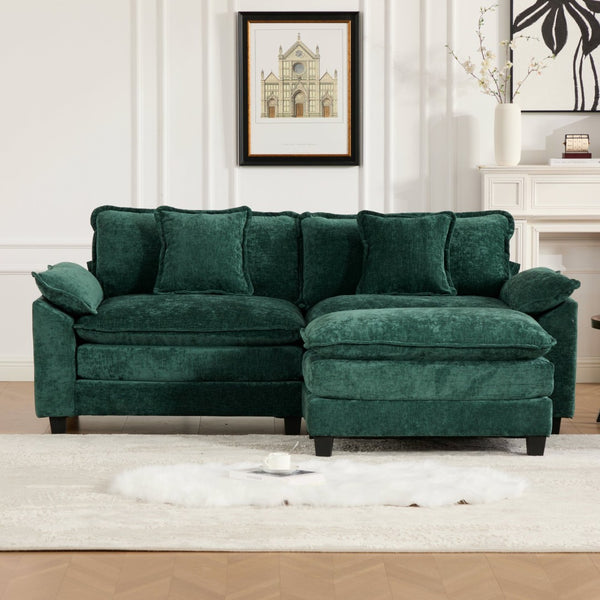English Elm Wider Armrest Loveseat - Modern Green Chenille Couch With Cloud-Like Comfort For Any Space W1143S00038-GIGA