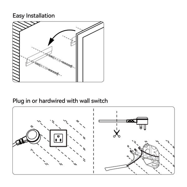 English Elm 24"*36"LED Modern LED Vanity Mirror with Front & Back Glow, Touch Dimmer, 3-Temp CRI90+, IP44 Fog-Resist T3177P320623