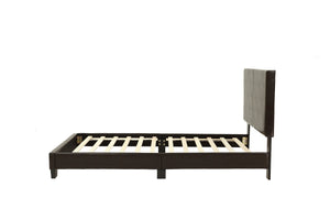 English Elm Modern Faux Leather Upholstered Bed Queen Size with Adjustable Headboard, Low-Profile Slat Support Frame, Sleek Contemporary Design Brown,Espresso 45 L x 31 W x 7 H B011P395417