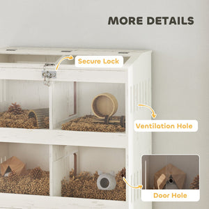 English Elm Pet Hamster Enclosure with Acrylic Panels Lockable Top Mdf Frame and Enrichment Accessories T3971P407506