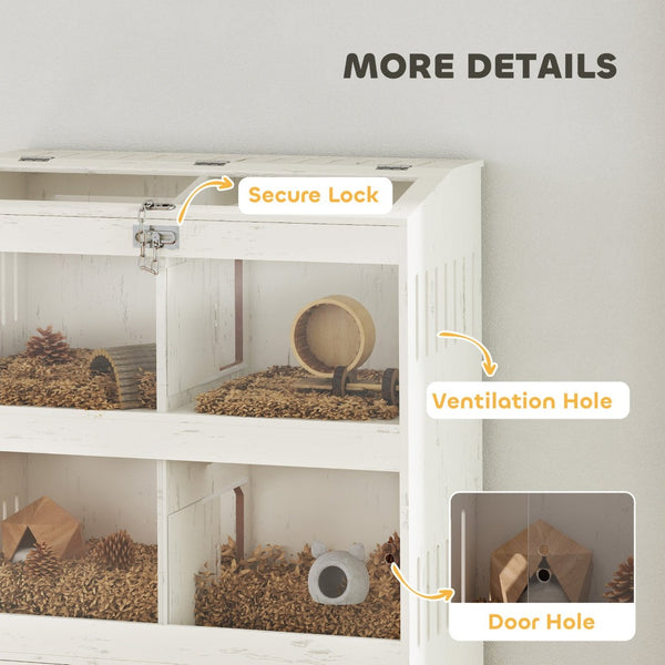 English Elm Pet Hamster Enclosure with Acrylic Panels Lockable Top Mdf Frame and Enrichment Accessories T3971P407506