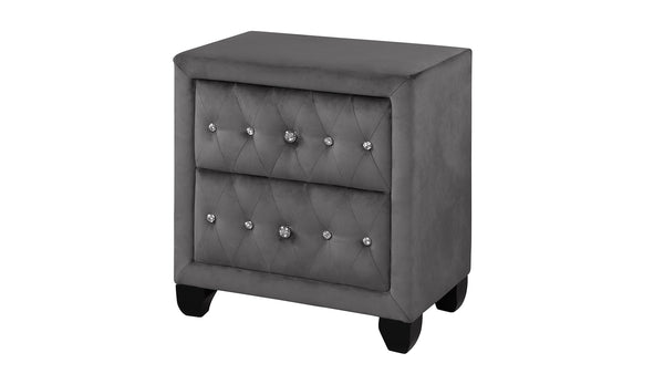 English Elm Encore Modern Upholstered Queen 4Pc Bedroom Vanity Set With Tufted Headboard & Stylish Storage Solutions B009S01729