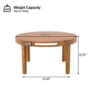 English Elm Outdoor Acacia Wood Loveseat Set with Woven Rope Detail and Slatted Coffee Table Cream,Oatmeal,Teak N768P363954T